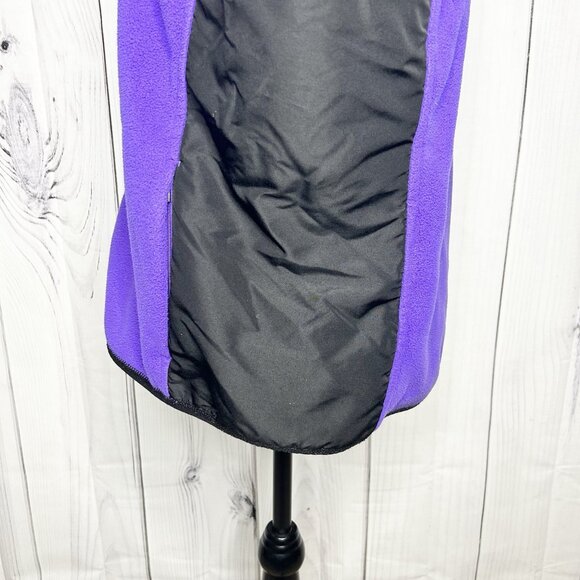 Ralph Lauren Active L-RL Purple Black Fleece Vest Womens Sz XL Full Zip - Picture 7 of 10